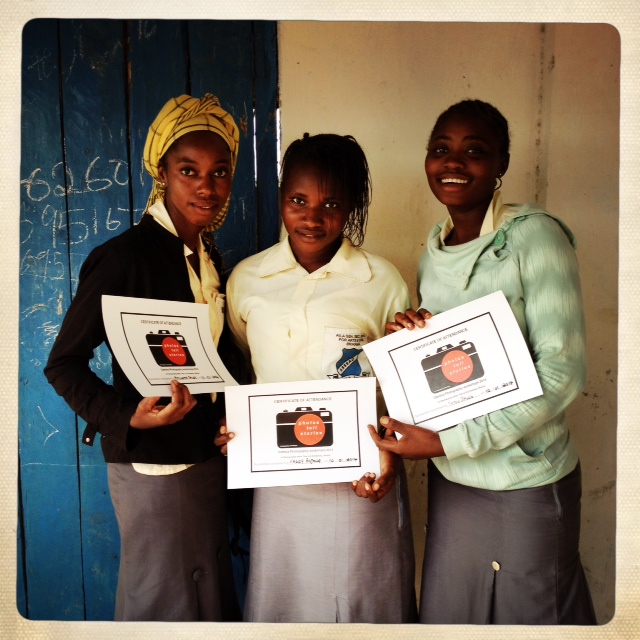 Kembujeh students: Aminata Saidy, Kaddy Bojang, Fatou Jawo photo copy