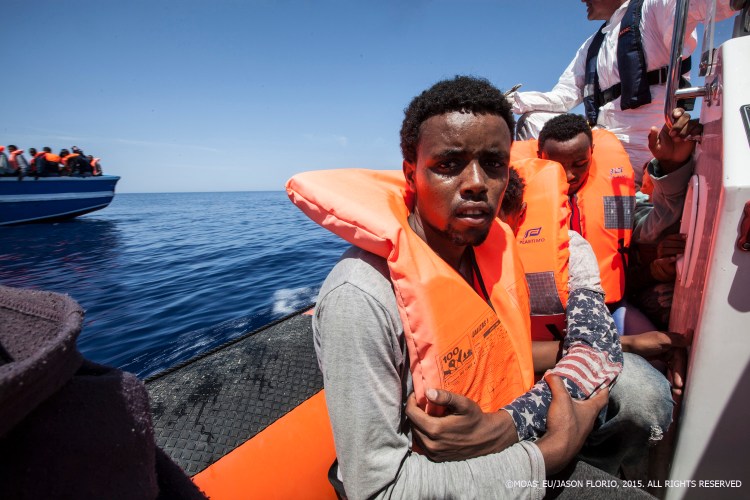 MOAS rescuies 361 migrants after spotting them with the Schielble camera copter