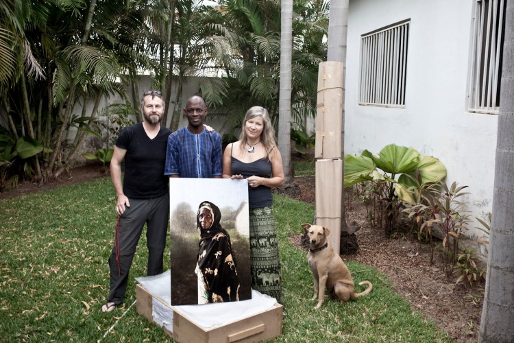 The handing over of the Gambian village chiefs - the Alkalo's - to Hassoum Ceesay, of the National Centre for Arts and Culture, The Gambia, West Africa