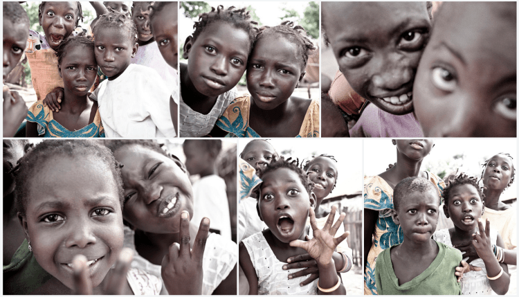 Funny faces and the Casamance kids, Senegal, West Africa ©Helen Jones-Florio