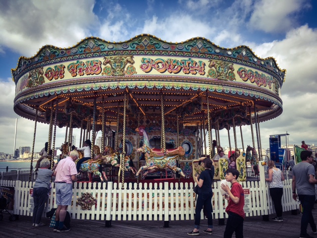 Carousel, Brighton Pier, UK. Funfair ride © Helen Jones-Florio