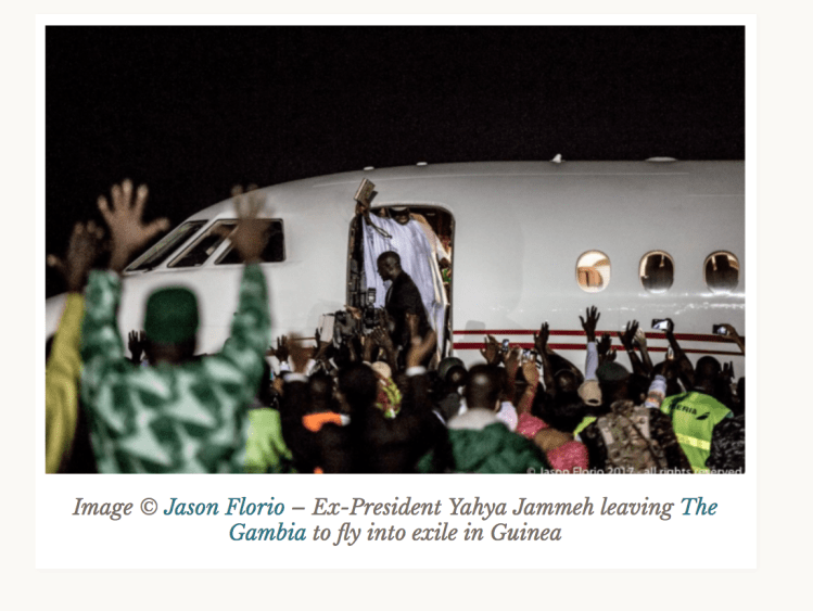 E-Presiden, Yahya Jammeh, leaves the Gambia - 21/1/207 ©Jason Florio