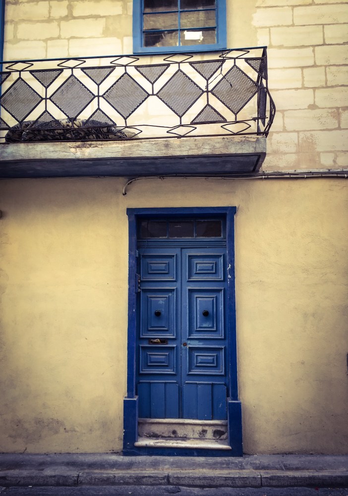 Doors of Malta - Blue door and balcony, St Julians, Malta ©Helen Jones-Florio