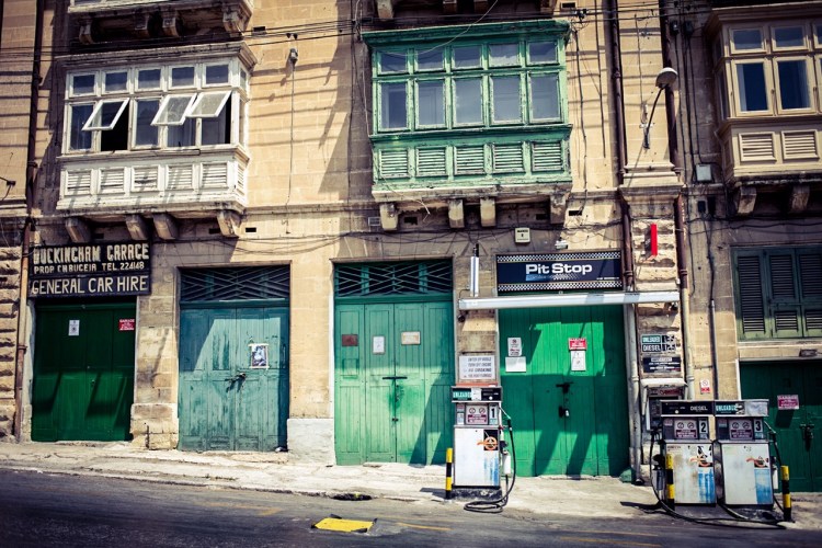 Disappearing Malta Series - vintage petrol station, Floriana, Malta ©Helen Jones-Florio