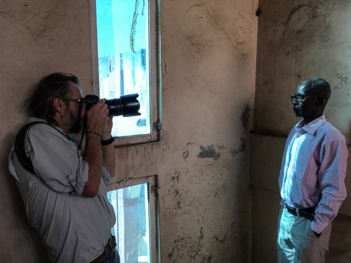 Jason Florio making #Portraits4PositiveChange, the Gambia ©Helen Jones-Florio.