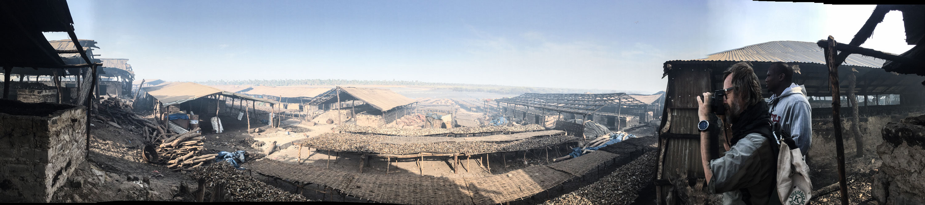 Panoramic: Fish-smoking on a grand scale, Kafountine, Casamance ©Helen Jones-Florio