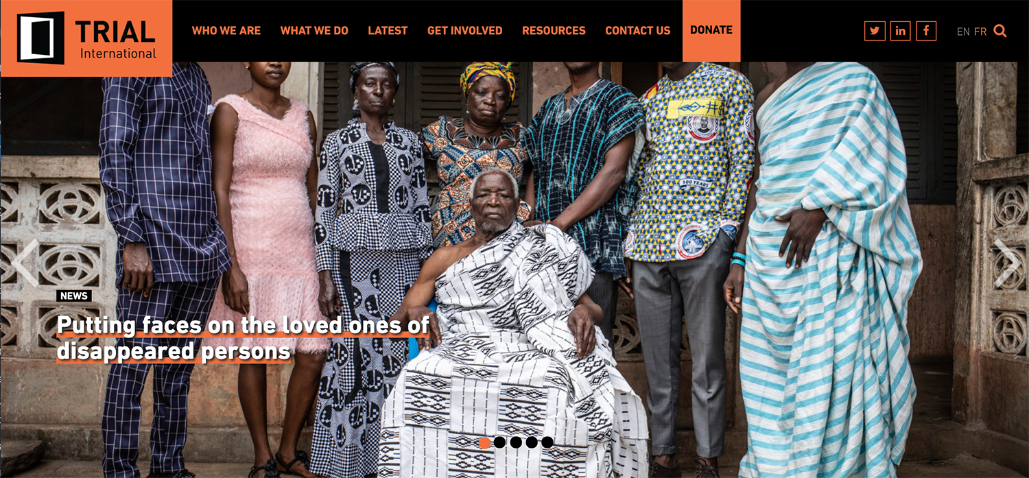 Trial International - a group portrait of a Ghanaian family whose son was murdered by Gambian security forces. Image ©Jason Florio/Helen Jones-Florio