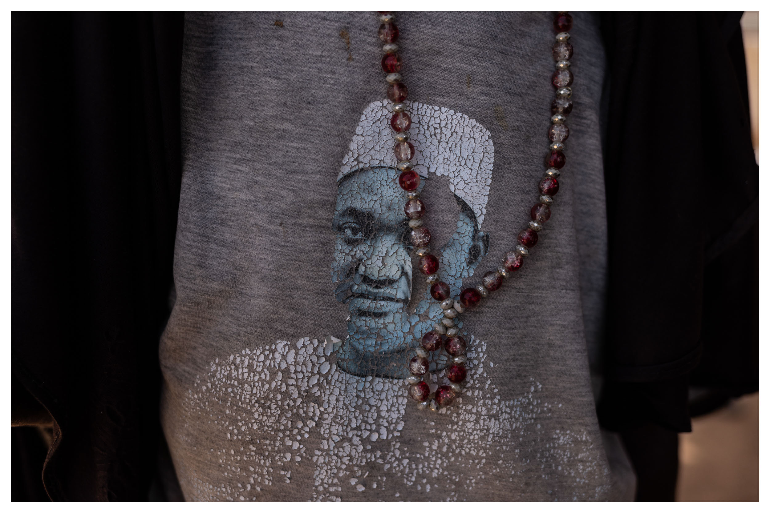 The Gambia votes for new National Assembly Members:A woman wearing a t-shirt depicting the image of President Adama Barrow, The Gambia, West Africa, Image ©Jason Florio