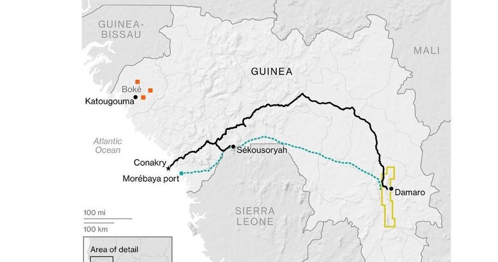 Bloomberg: China's Quest for Iron. Map of Guinea
