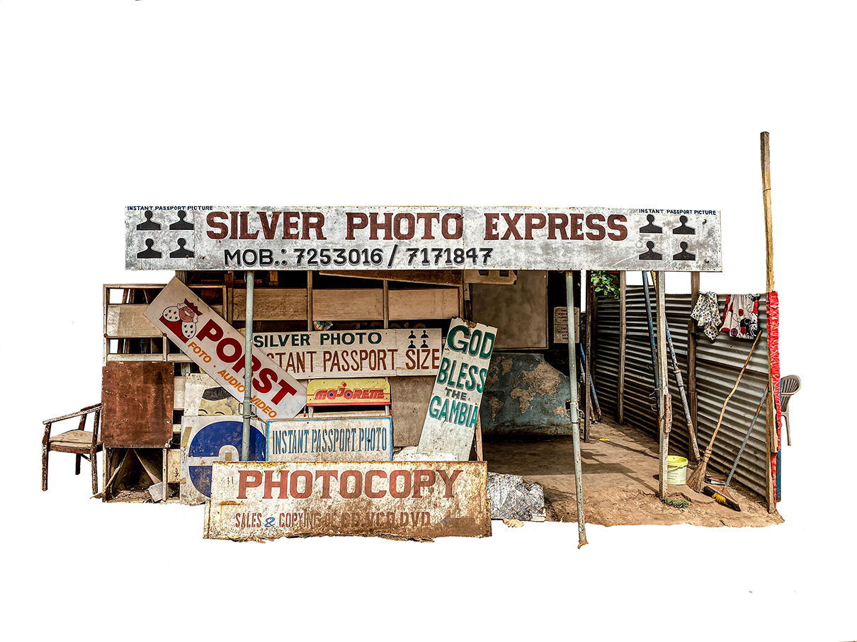 #GambiaDoors - 'Isolation' Photography Prints - the facade of a photo copy shop, The Gambia, West Africa. Image © Helen Jones-Florio