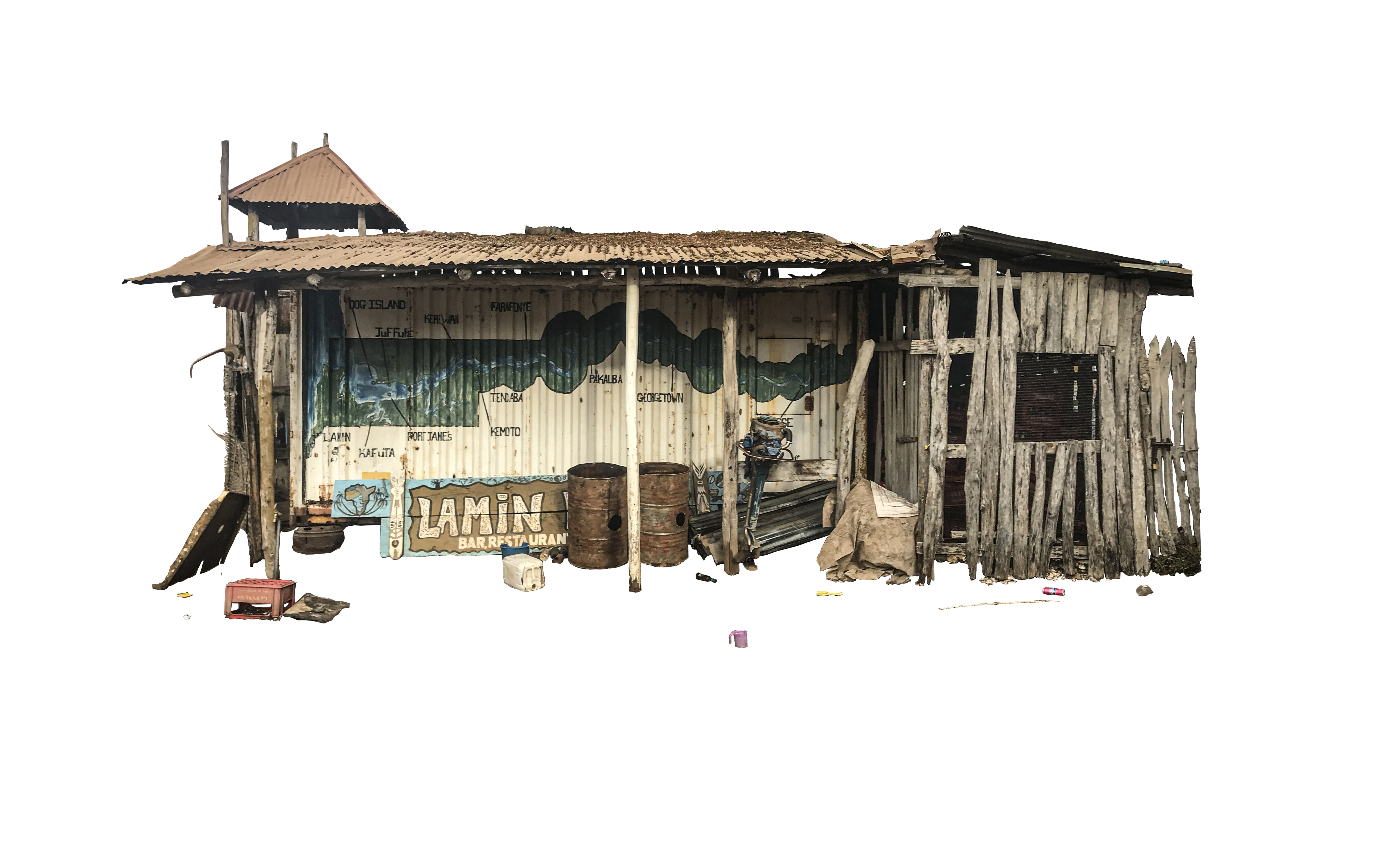 African Doors: 'Isolation' -facade of a building by Helen Jones-Florio The Gambia, West Africa. Photography Print